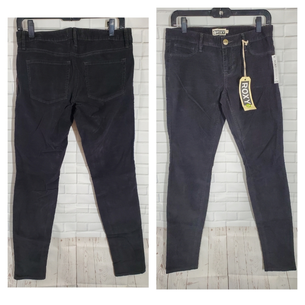 Roxy Black Corduroy Long Skinny Pants